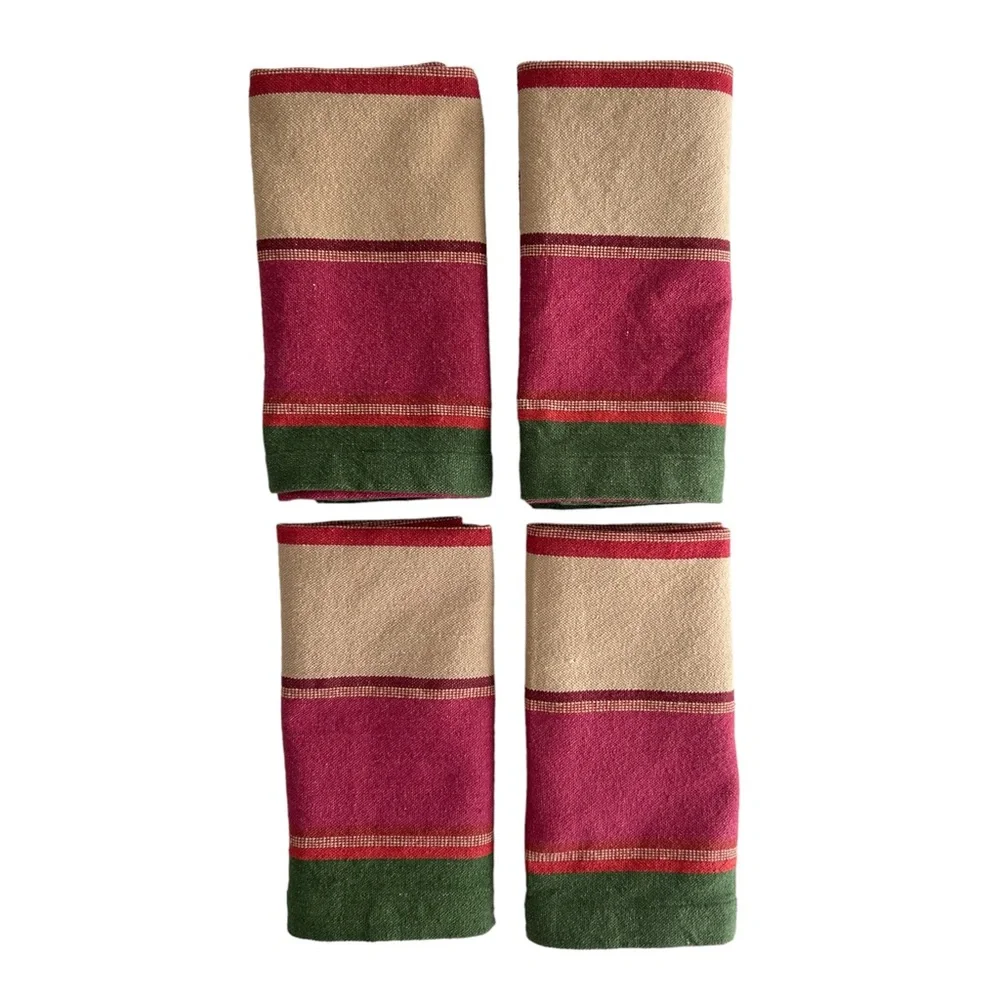 Pottery Barn Hermosa Stripe Napkins Set of 4
